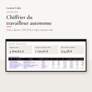 Chiffrier du travailleur autonome